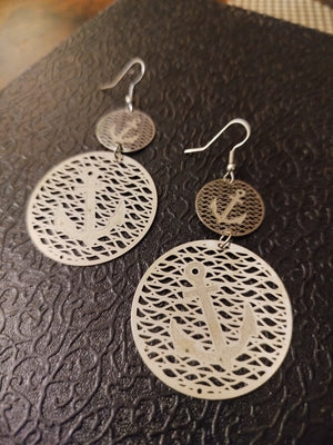 Bijoux boucle d'oreilles encre marine seconde main