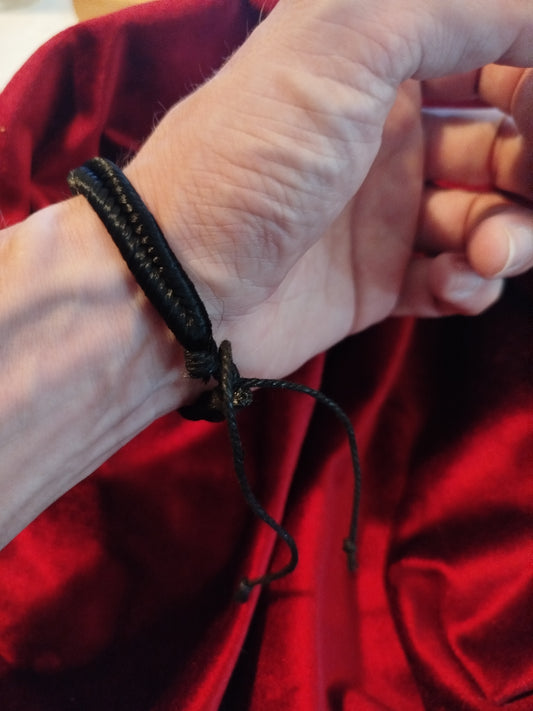 Bracelet tressé noir réglable neuf | Design and Company