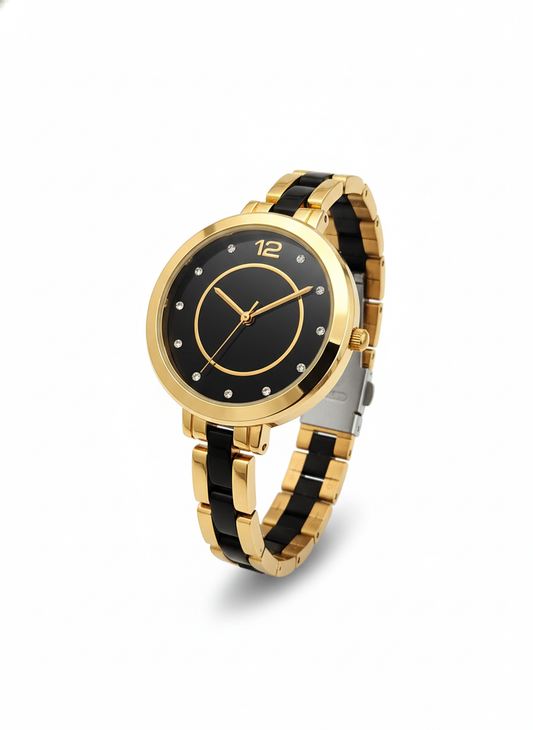 Montre femme black and gold
