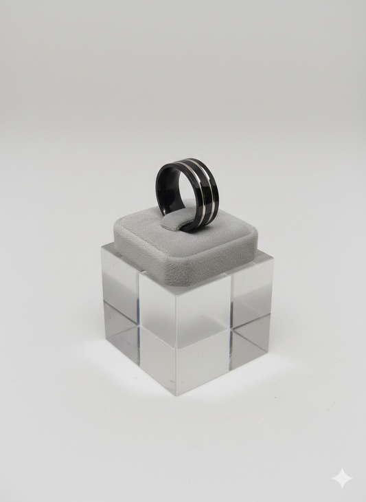 Bague noir femme élégante 