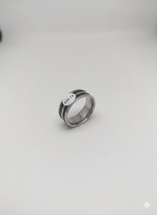 Bague black and silver 