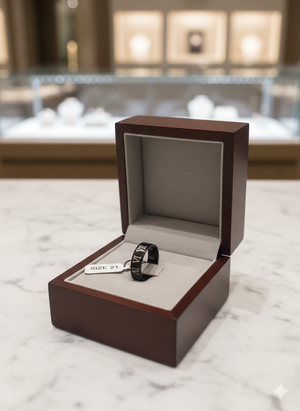 Bague acier inoxydable noir taille 21