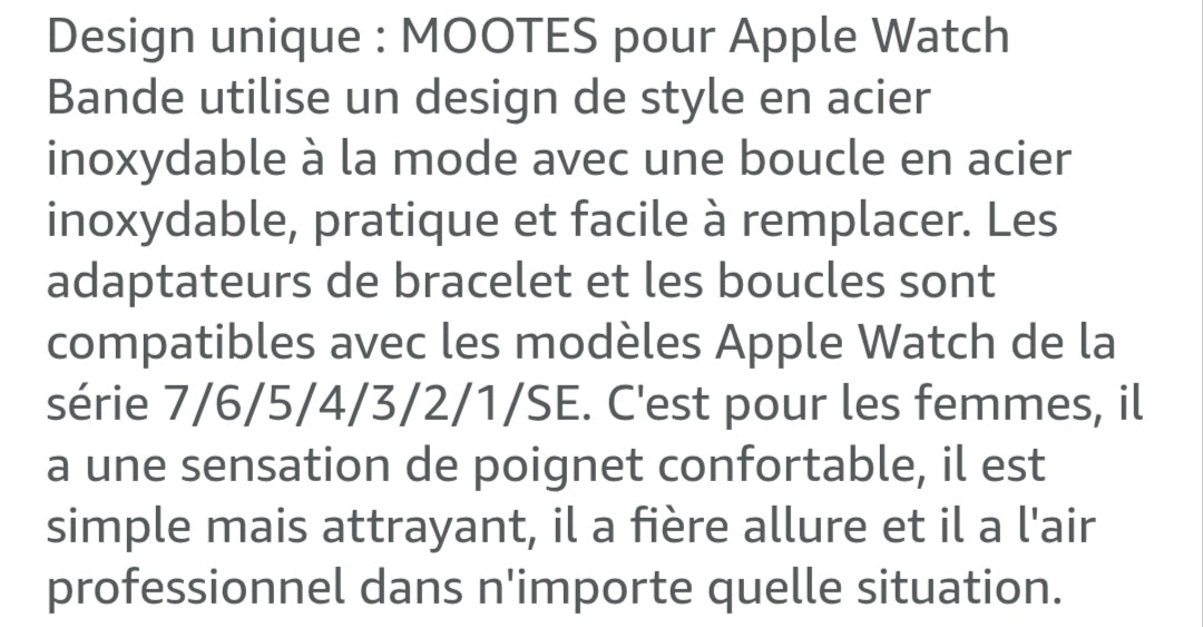 Descriptif bracelet compatible apple watch .
