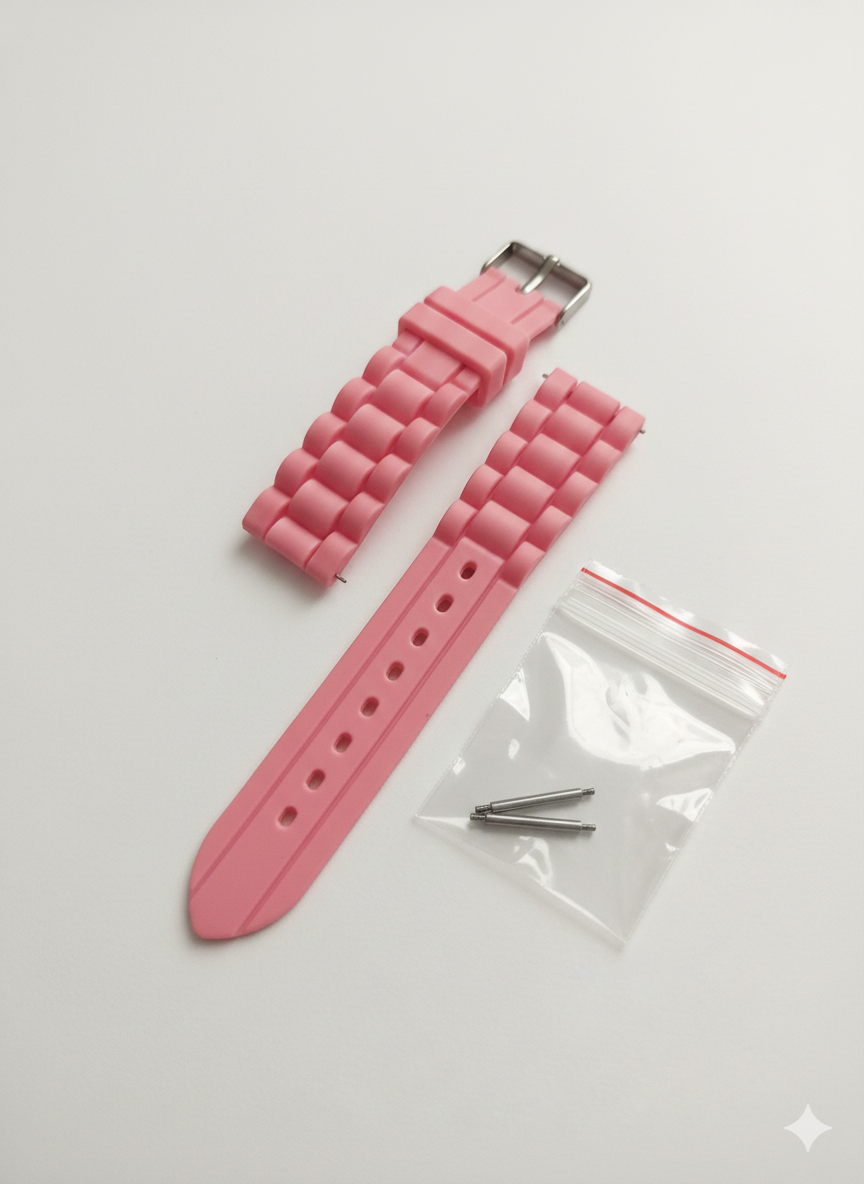 Bracelet rose en silicone 18mm 
