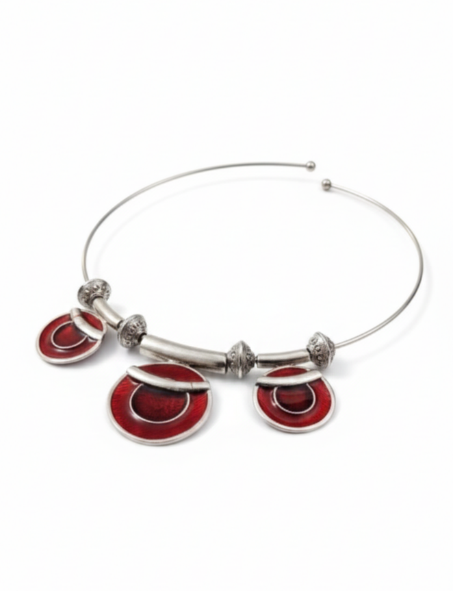 Collier seconde main formes rondes rouge | Design and Company
