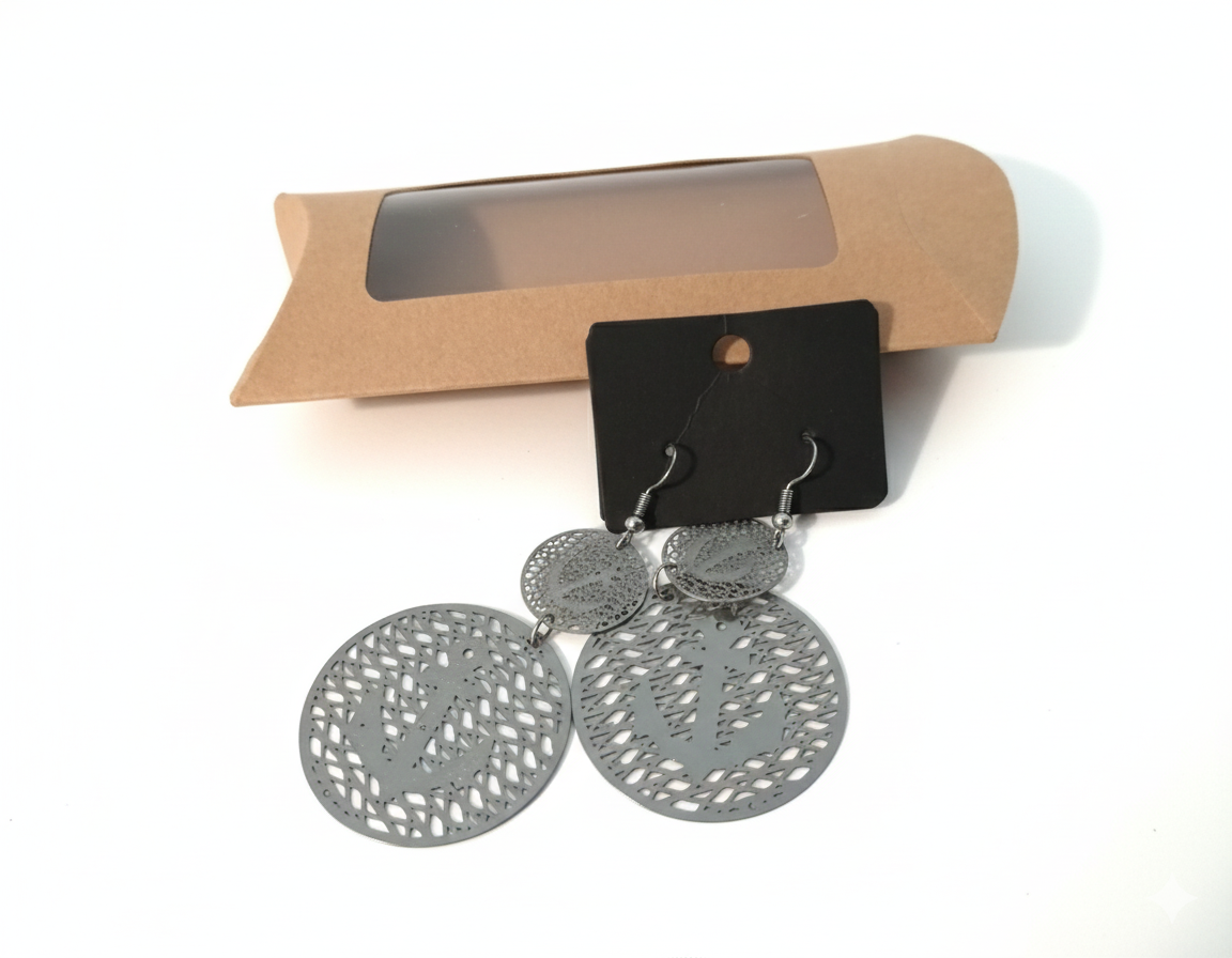 Boucle d'oreilles ancre marine femmes 