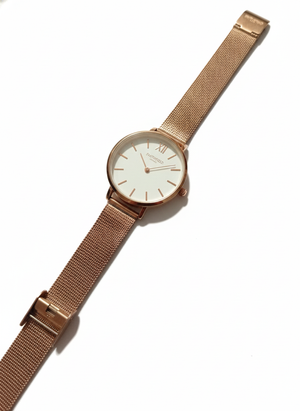 Montre Smithfield Femme Rose Gold Cadran Blanc Élégante