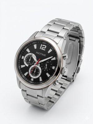 Montre Inotime Homme Noir Argenté Seconde Main | Design and Company