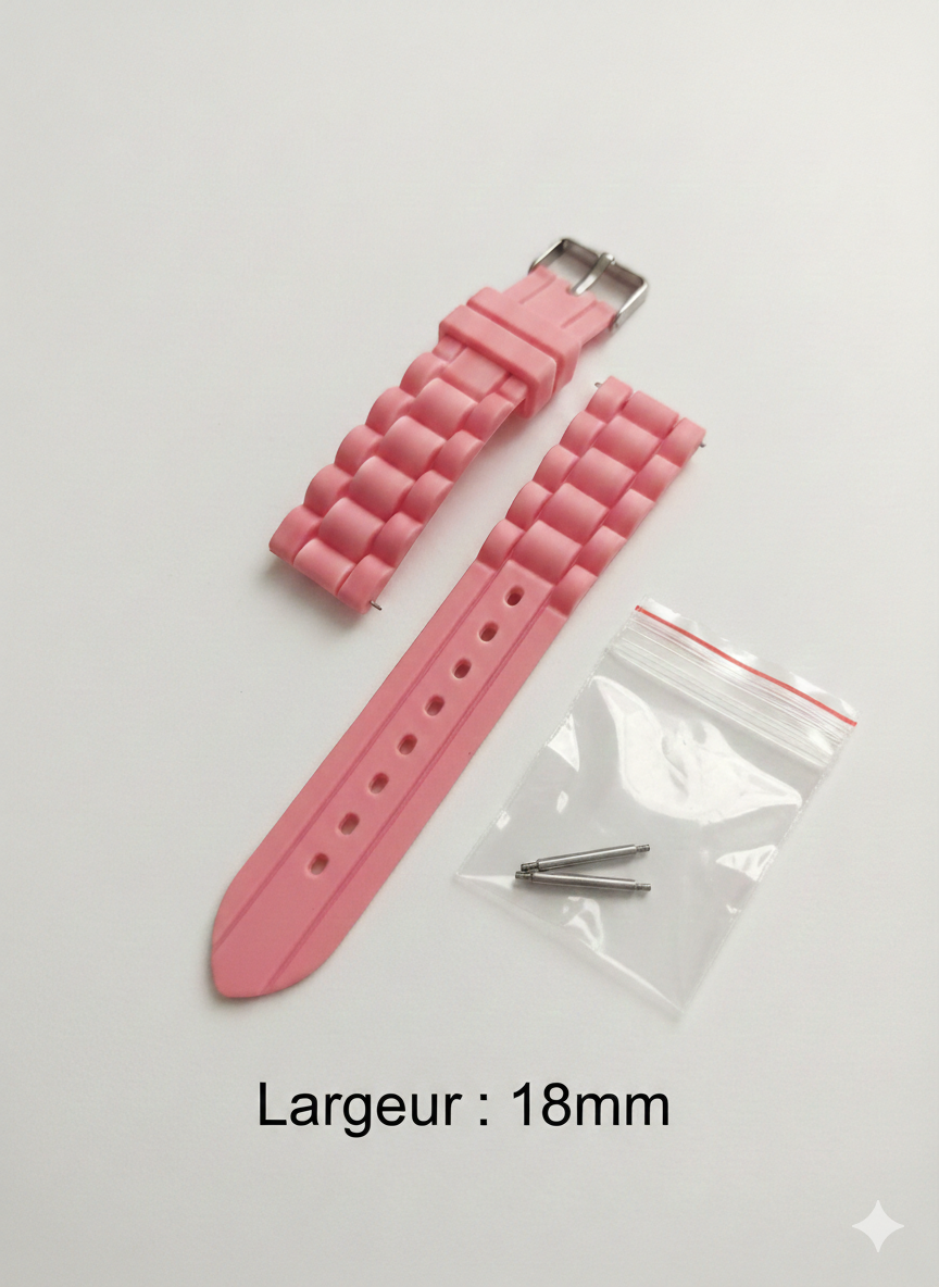 Bracelet en silicone rose 18m