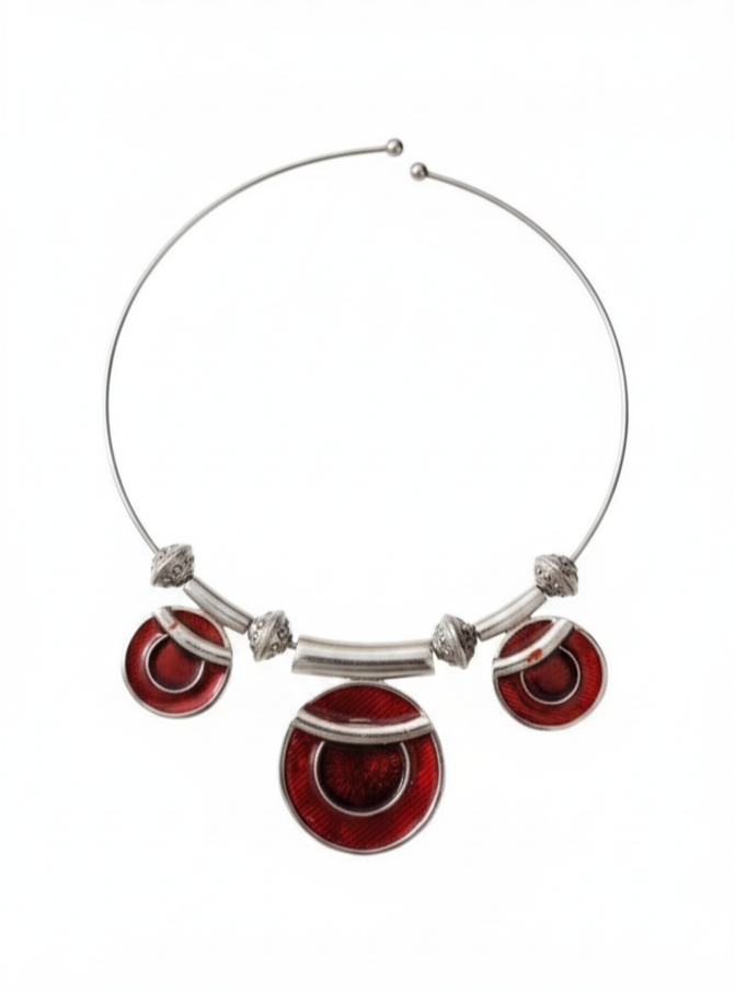 Collier seconde main formes rondes rouge | Design and Company
