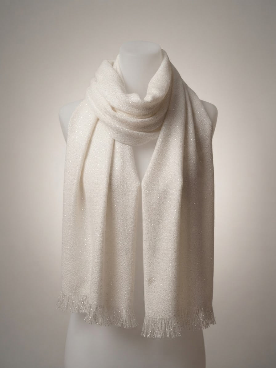 Écharpe Femme blanc crème élégante