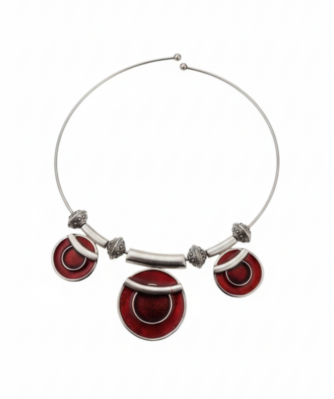 Collier seconde main formes rondes rouge | Design and Company