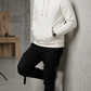 Pull à capuche homme blanc taille M 