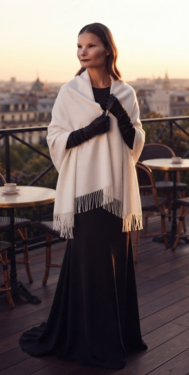Élégante Écharpe/châle blanche pour femme 