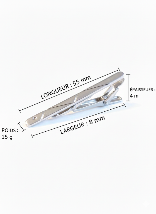 Pince à cravate argent neuve 