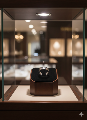 Bague à motif en acier inoxydable