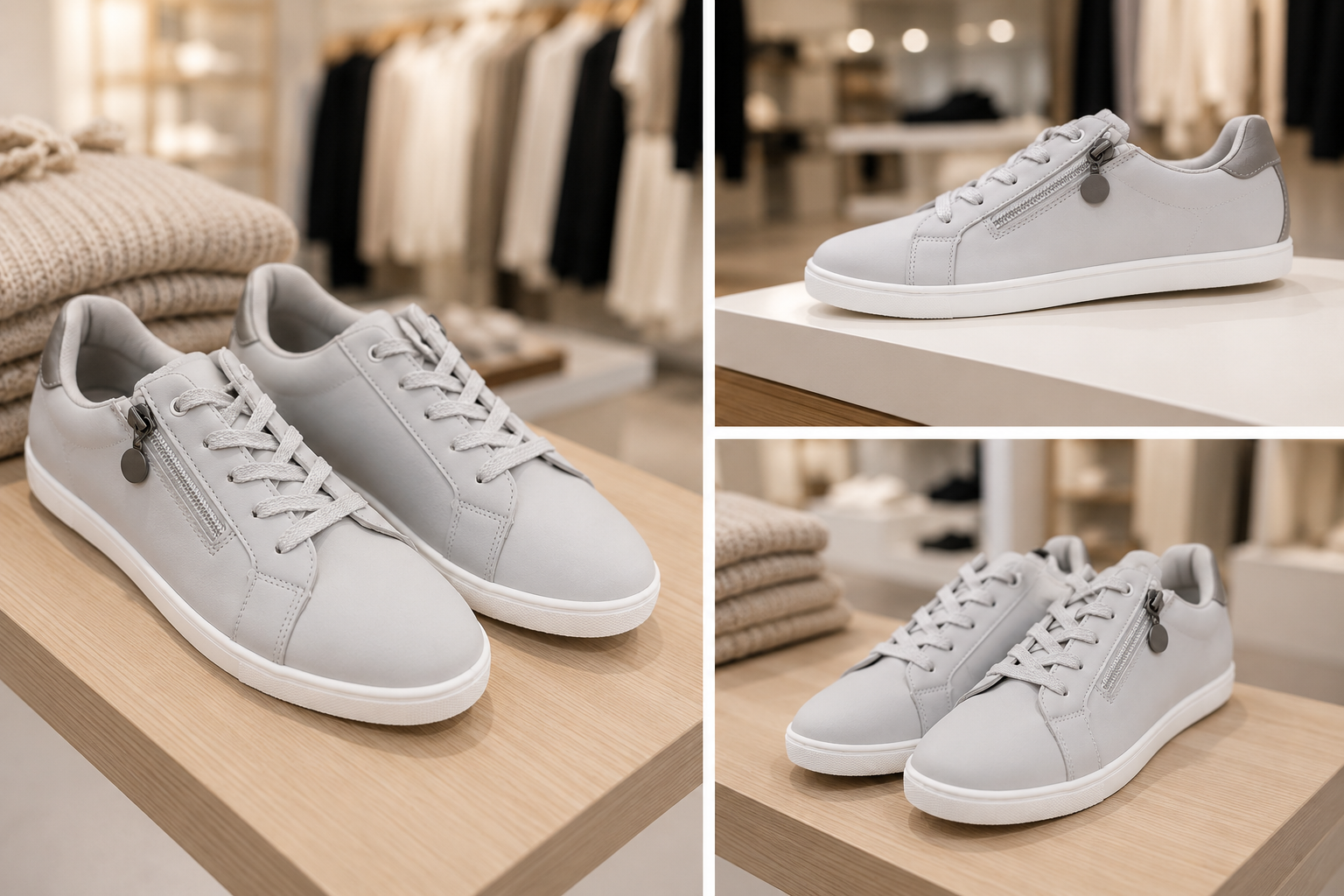 Sneakers femme grise et blanche 