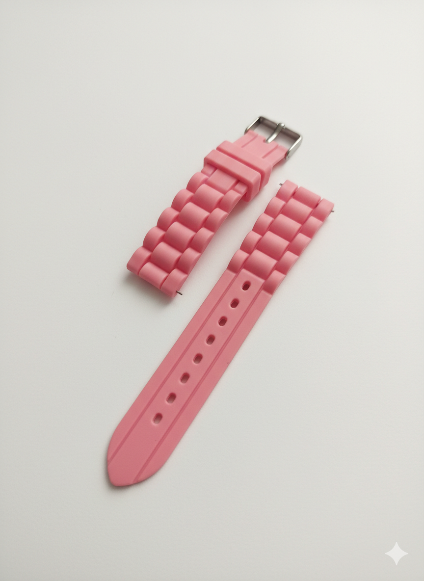Bracelet rose en silicone 18mm 